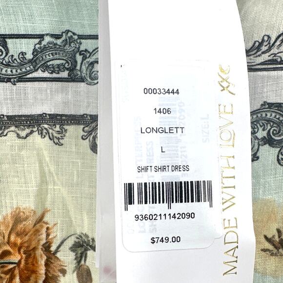 Camilla Long Live Letterpress Mini Shift Shirt Dress Size L - Picture 12 of 14